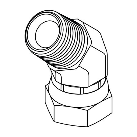 TOMPKINS Hydraulic Fitting-Steel04MP-04FPX 45 1503-04-04